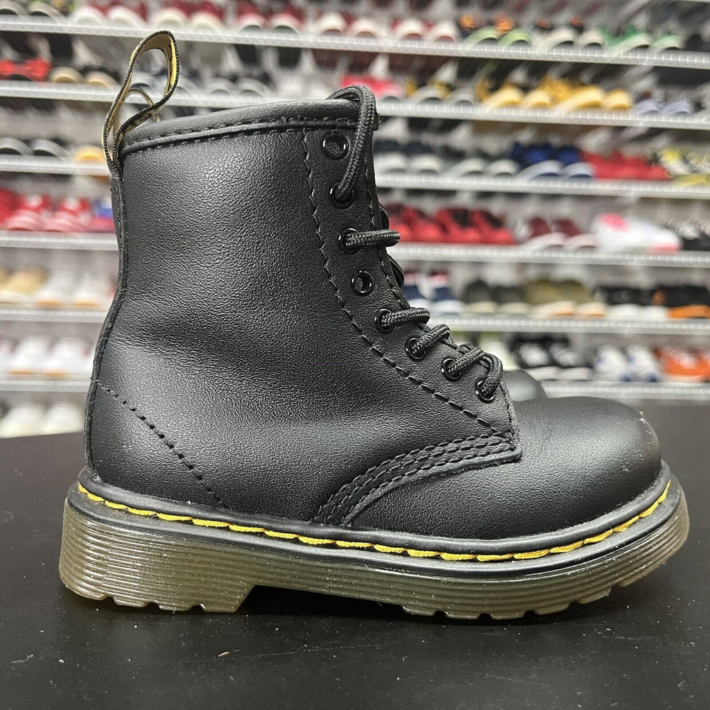 Dr Martens 1460 Toddler Size 7 Black Leather Side Zip Lace Up Boots Unisex W Box - Hype Stew Sneakers Detroit