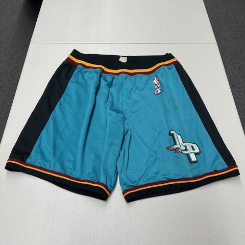 Vintage 2000s Y2K Detroit Pistons Champions Basketball Shorts Teal Size XL