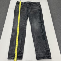 Rare CULT of INDIVIDUALITY Black Denim Bones Pants And Jacket Set Size M/34x33 - Hype Stew Sneakers Detroit