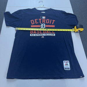 Vtg 2000s Detroit Tigers Majestic Navy Blue MLB Authentic Collection T-Shirt XL - Hype Stew Sneakers Detroit