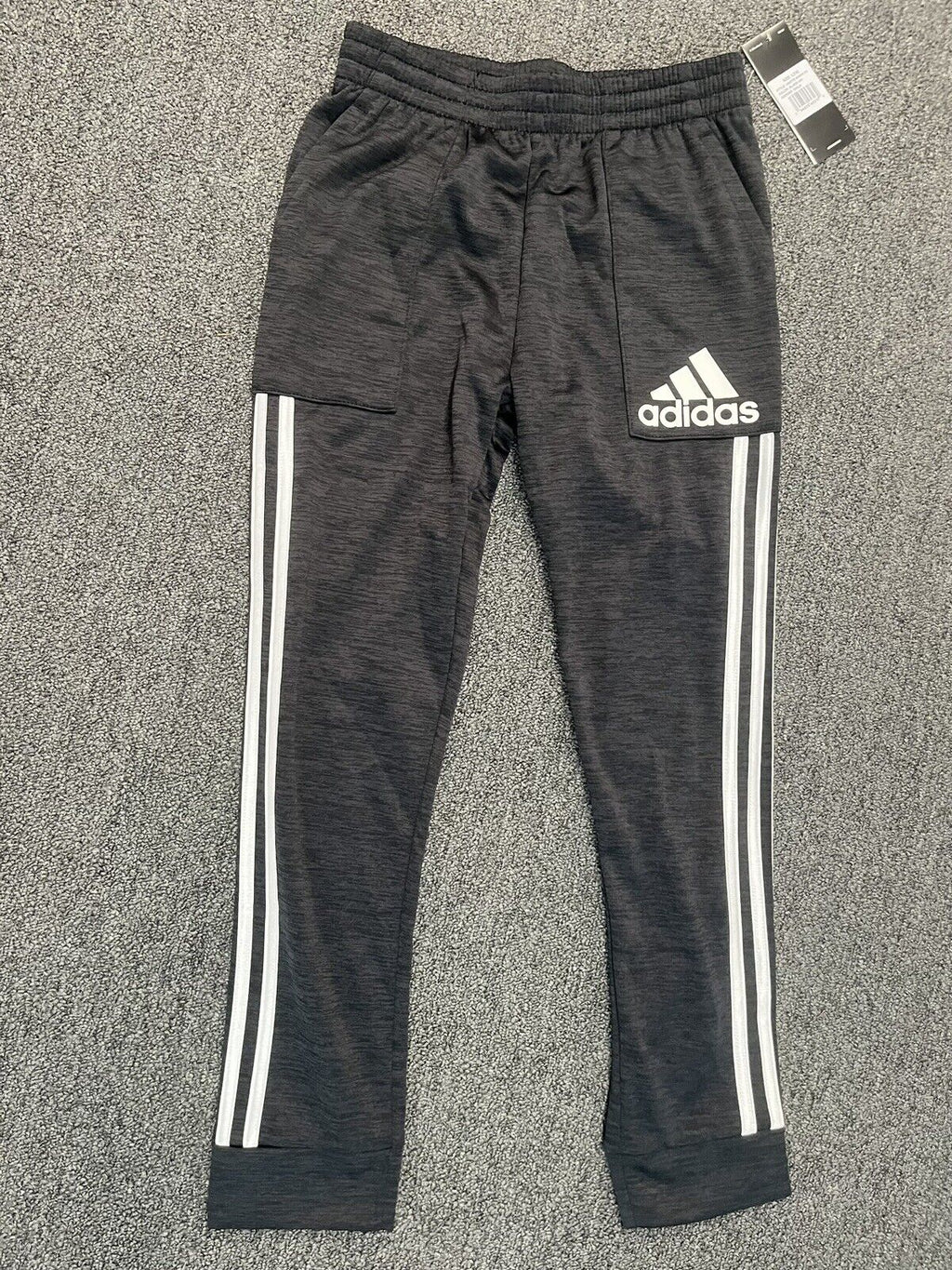 Youth Adidas Soccer Track Pants Size LG 14 Black Heather - Hype Stew Sneakers Detroit
