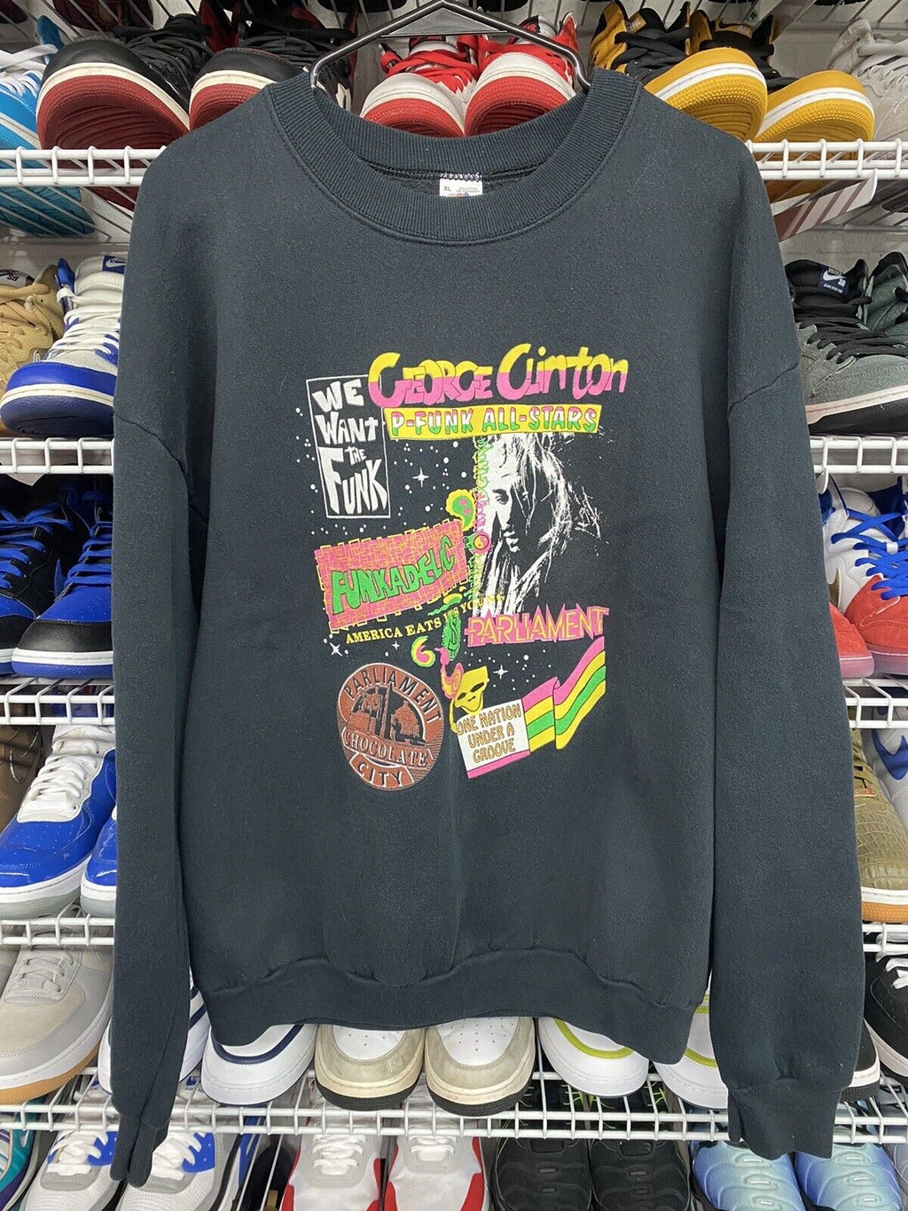 VTG 90s George Clinton & The P-Funk All Stars 1993 Tour Sweater Men's Sz XL - Hype Stew Sneakers Detroit
