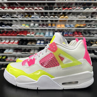 Air Jordan 4 Retro White Lemon Pink GS CV7808-100 Youth Size 6.5Y