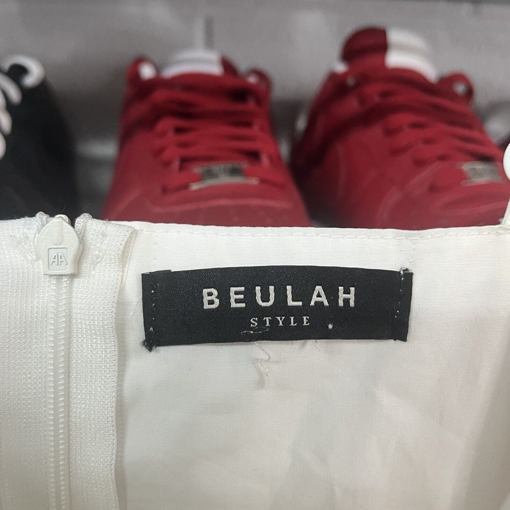 Beulah Style V Neck Mini Sundress Dress Flowey White Size S/M - Hype Stew Sneakers Detroit