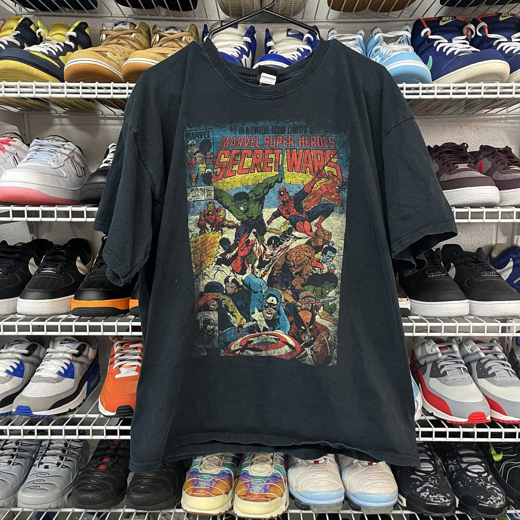 Vintage 90s Mad Engine Marvel Comics Super Heroes Secret Wars Men's XL T-shirt - Hype Stew Sneakers Detroit