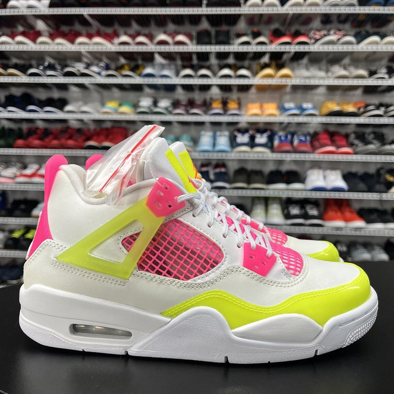 Air Jordan 4 Retro White Lemon Pink GS CV7808-100 Youth Size 6.5Y