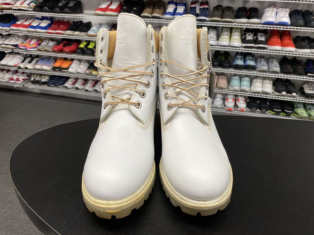 Rare Timberland 6" Premium White Wheat Leather Waterproof Boots Men's US Size 9 - Hype Stew Sneakers Detroit