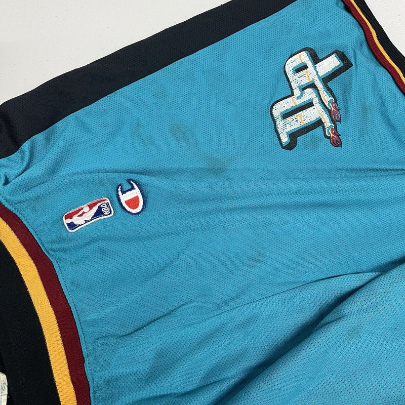 Vintage 2000s Y2K Detroit Pistons Champions Basketball Shorts Teal Size XL - Hype Stew Sneakers Detroit