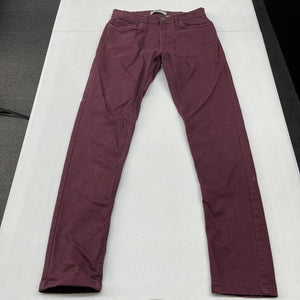 Denim Gold Men's Burgundy Skinny Leg Stretch Jeans Size 28x30 - Hype Stew Sneakers Detroit