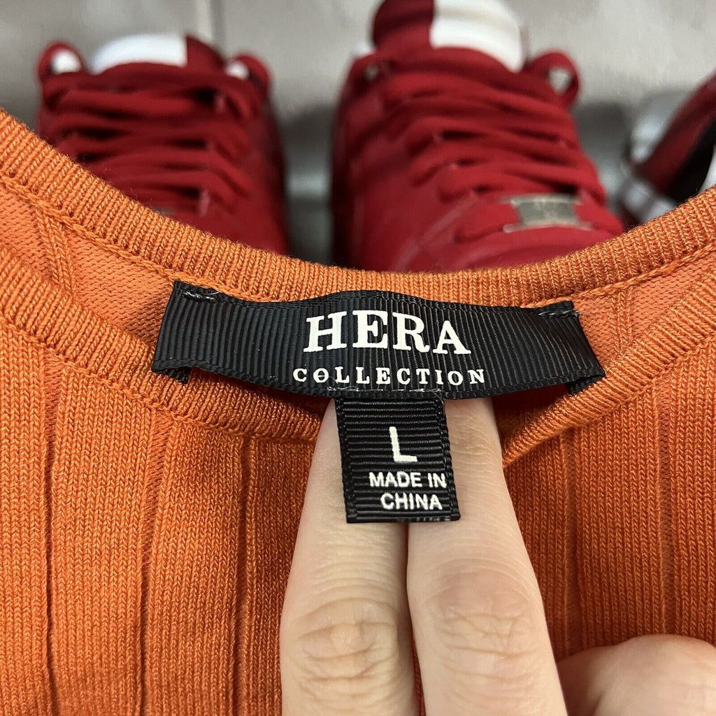 Hera Collection Orange Sleeveless Knit Dress Sz L - Hype Stew Sneakers Detroit