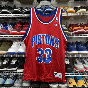 Vintage 90s Grant Hill Detroit Pistons #33 NBA Champion Jersey Size 40 - Hype Stew Sneakers Detroit