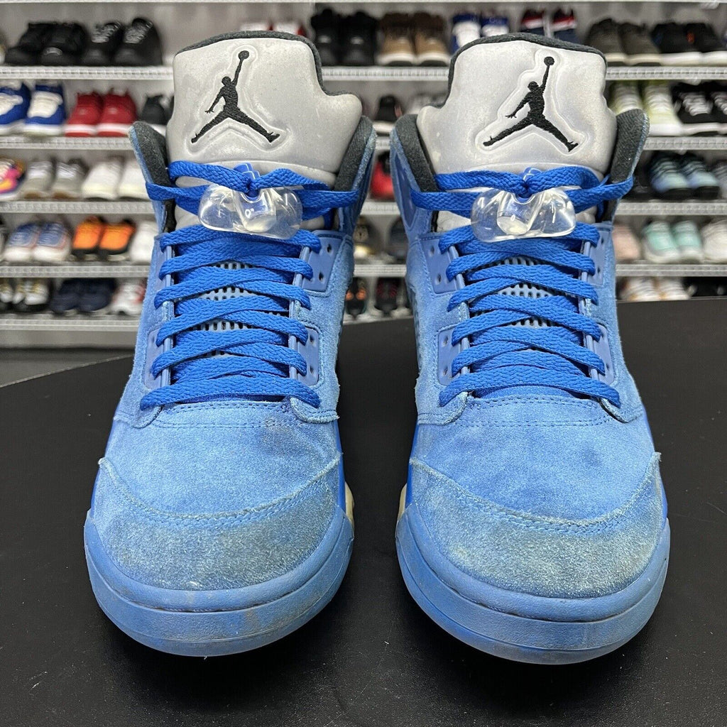 Nike Air Jordan 5 Retro Blue Suede 2017 136027-401 Men's Size 10 No Insole - Hype Stew Sneakers Detroit