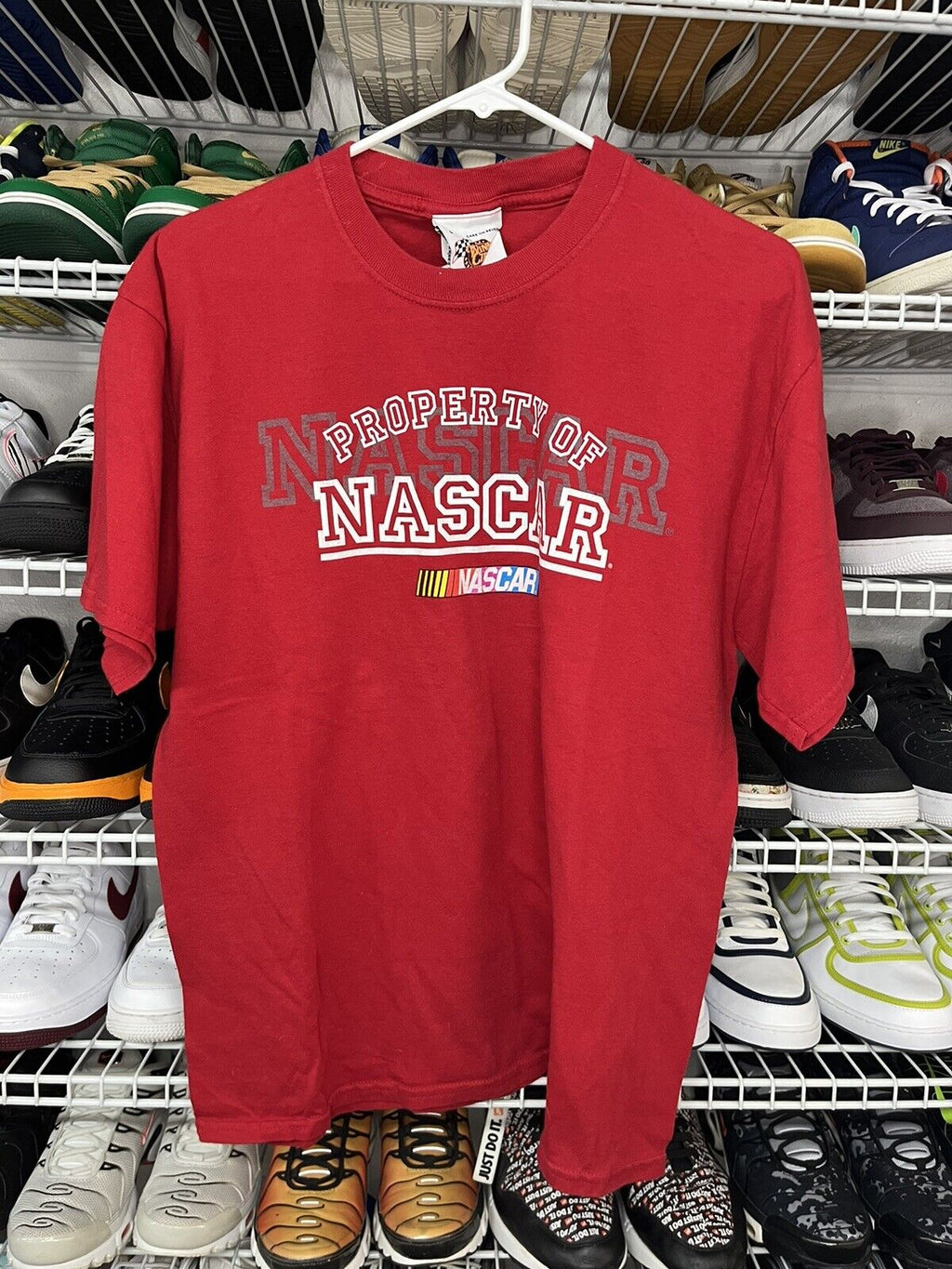 Vintage Property Of Nascar Winners Circle Tee Red Size L Men's T Shirt - Hype Stew Sneakers Detroit