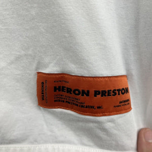 Heron Preston White Robert Nava Edition Tshirt Designer Graphic Tee Size 2XL - Hype Stew Sneakers Detroit