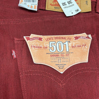 VTG 90s Levis 501 Men's Original Straight Leg Jeans Red Size 38x32 NWT