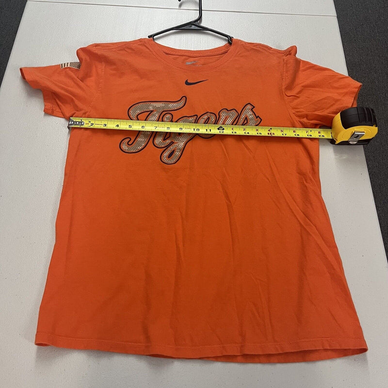 Vtg 2000s The Nike Tee T Shirt Tigers Camo Spellout Baseball Men Size Orange L - Hype Stew Sneakers Detroit