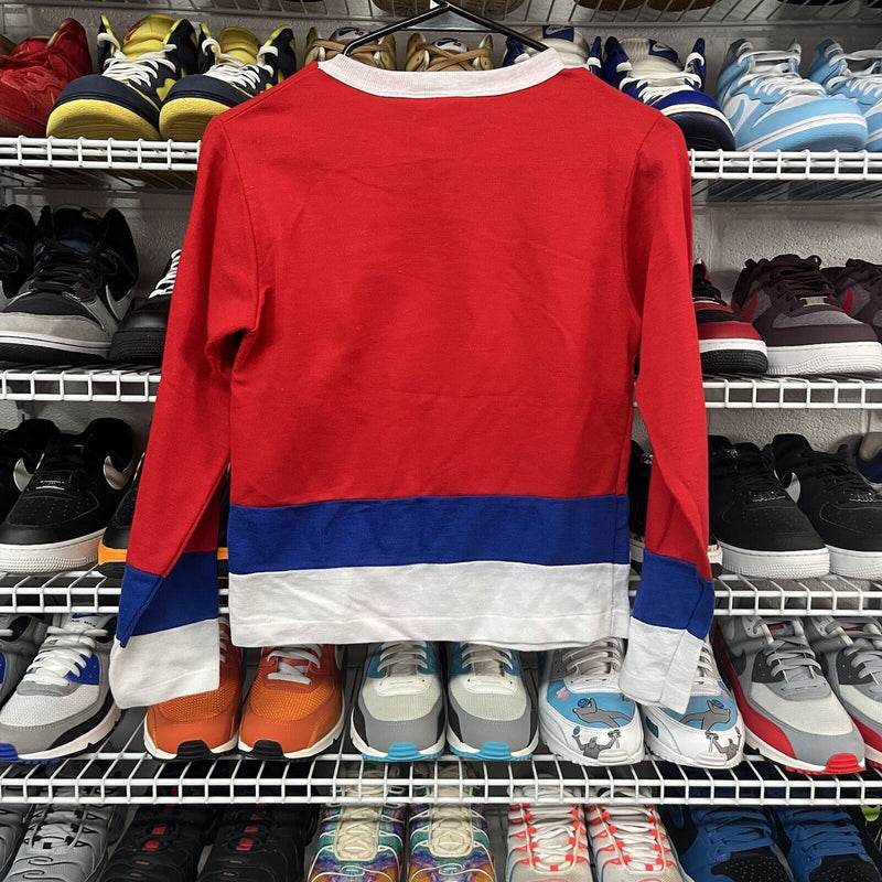 1980s Vintage Face Off Montreal Canadiens NHL Jersey Youth Size Medium Made USA - Hype Stew Sneakers Detroit