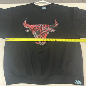 Vtg Y2K Filthy Dripped Black Chicago Bulls Crewneck Sweatshirt Sz XL - Hype Stew Sneakers Detroit