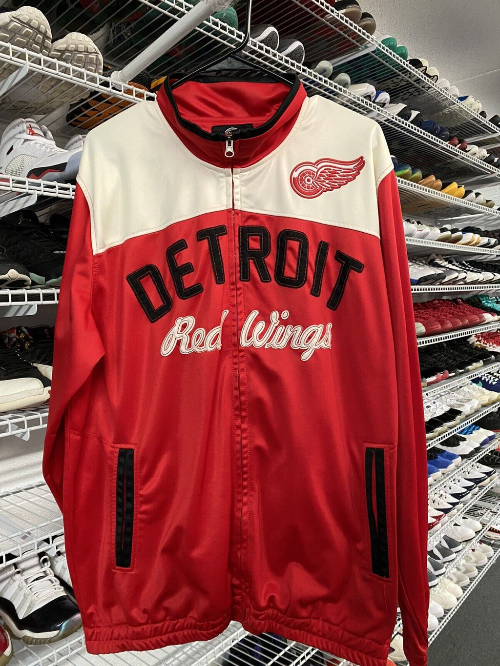 Vintage 2000sƒ?? Detroit Redwings G3 Sports by Carl Banks Track Jacket Size Large - Hype Stew Sneakers Detroit