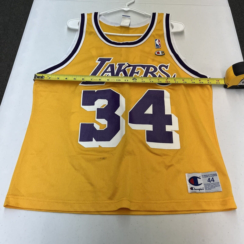 Vintage 90s Shaquille O'Neal #34 Los Angeles Lakers Champion Jersey Mens Size 44