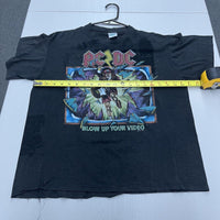 Vintage 1988 AC/DC Blow Up Your Video World Tour 88 Made In USA T-shirt Sz XL - Hype Stew Sneakers Detroit