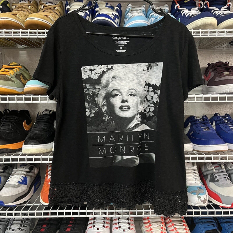 Vtg 2000s Marilyn Monroe Classic Women's Fringe Lace T-Shirt XL - Hype Stew Sneakers Detroit