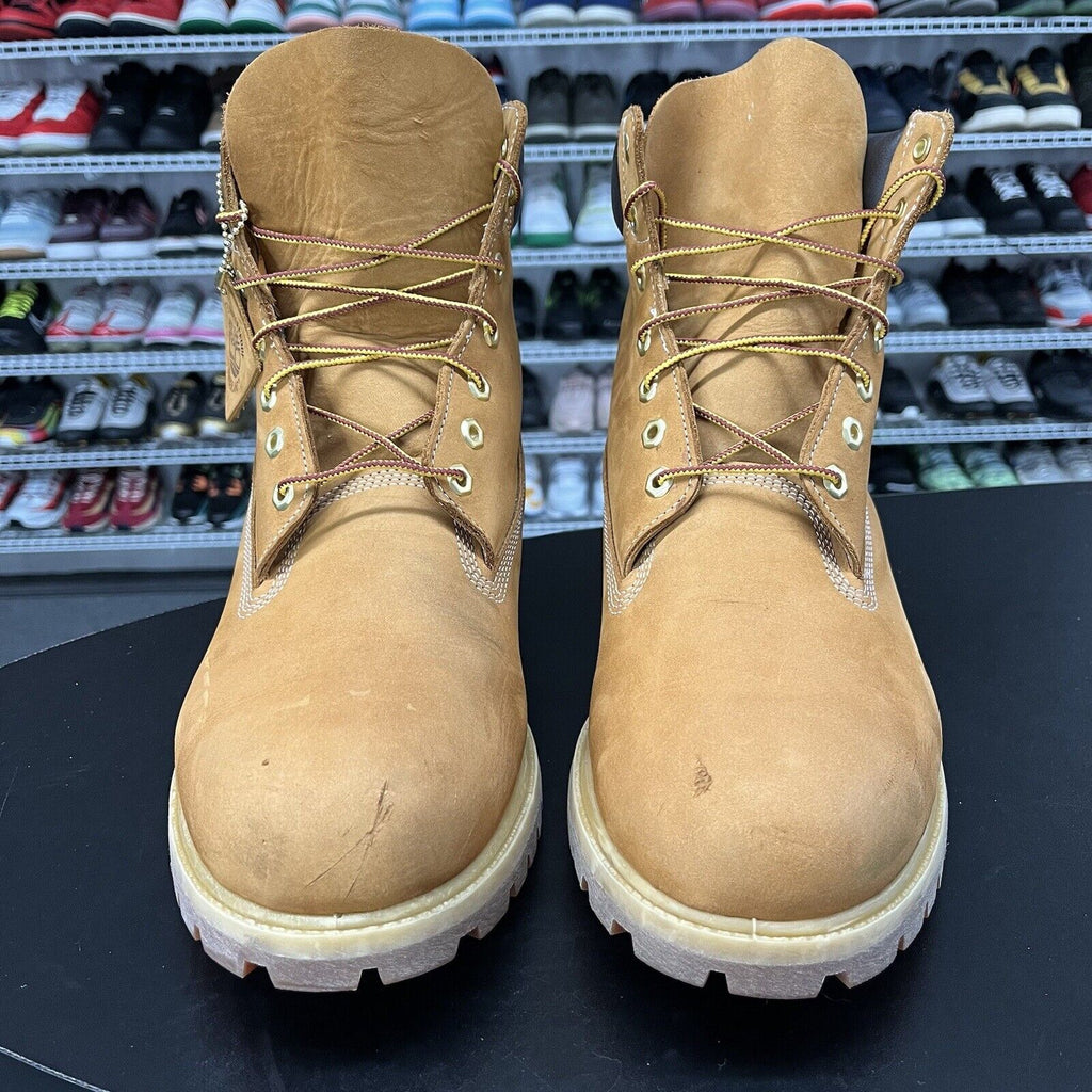 Timberland Men's 6 Inch Premium Waterproof Boots Wheat Nubuck Men's Size 14