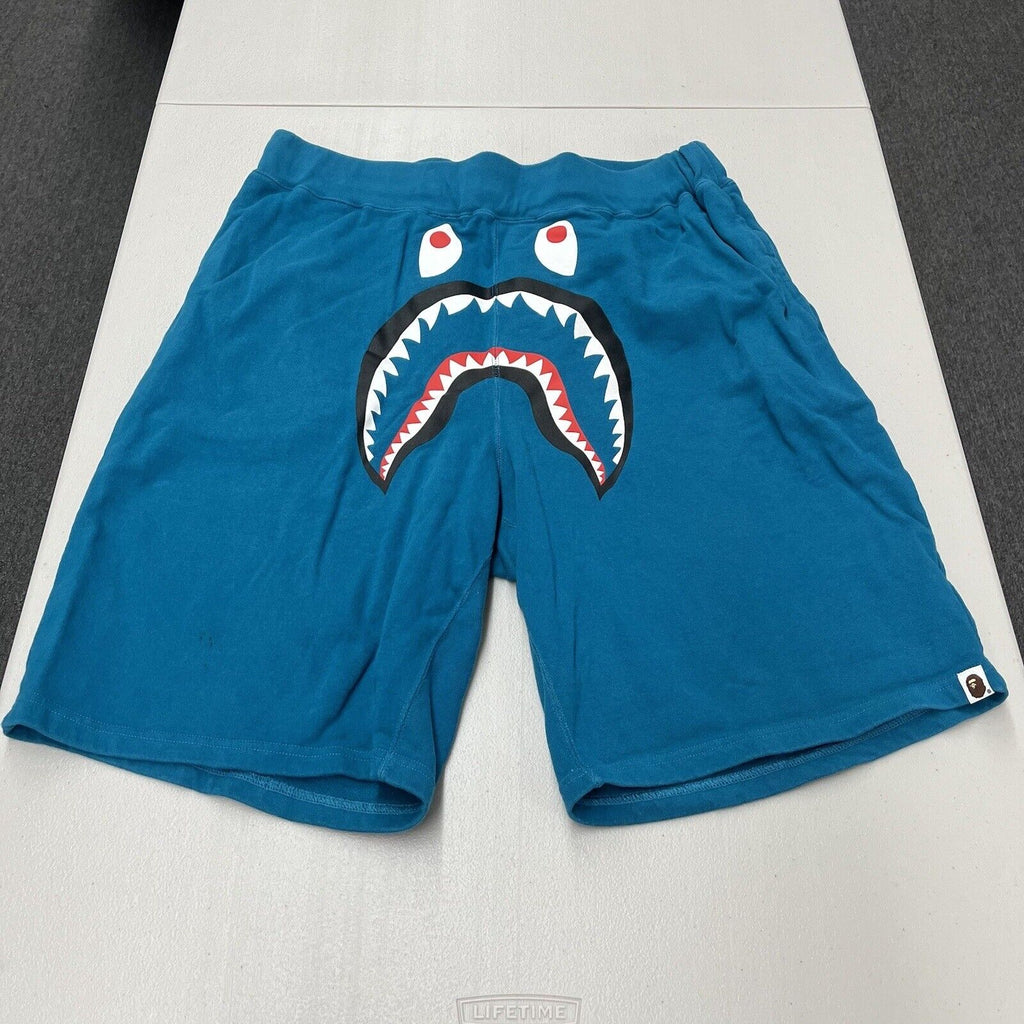 Vtg Y2K A Bathing Ape Bape OG Shark Shorts Light Blue Size 2XL - Hype Stew Sneakers Detroit