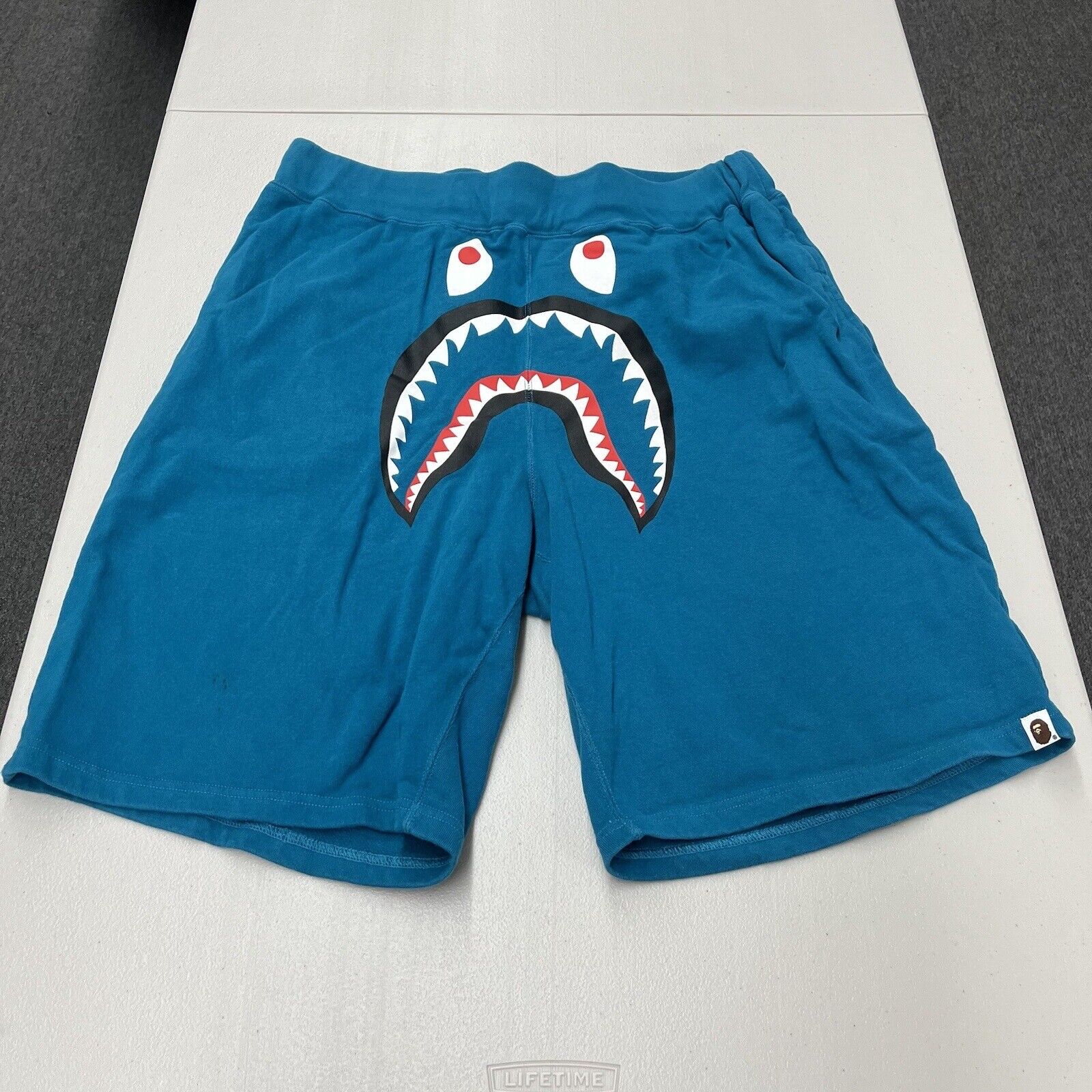 Vtg Y2K A Bathing Ape Bape OG Shark Shorts Light Blue Size 2XL