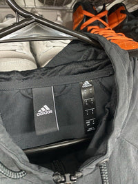 Adidas Windbreaker Jacket White Black Colorblock Hooded Full Size Small - Hype Stew Sneakers Detroit