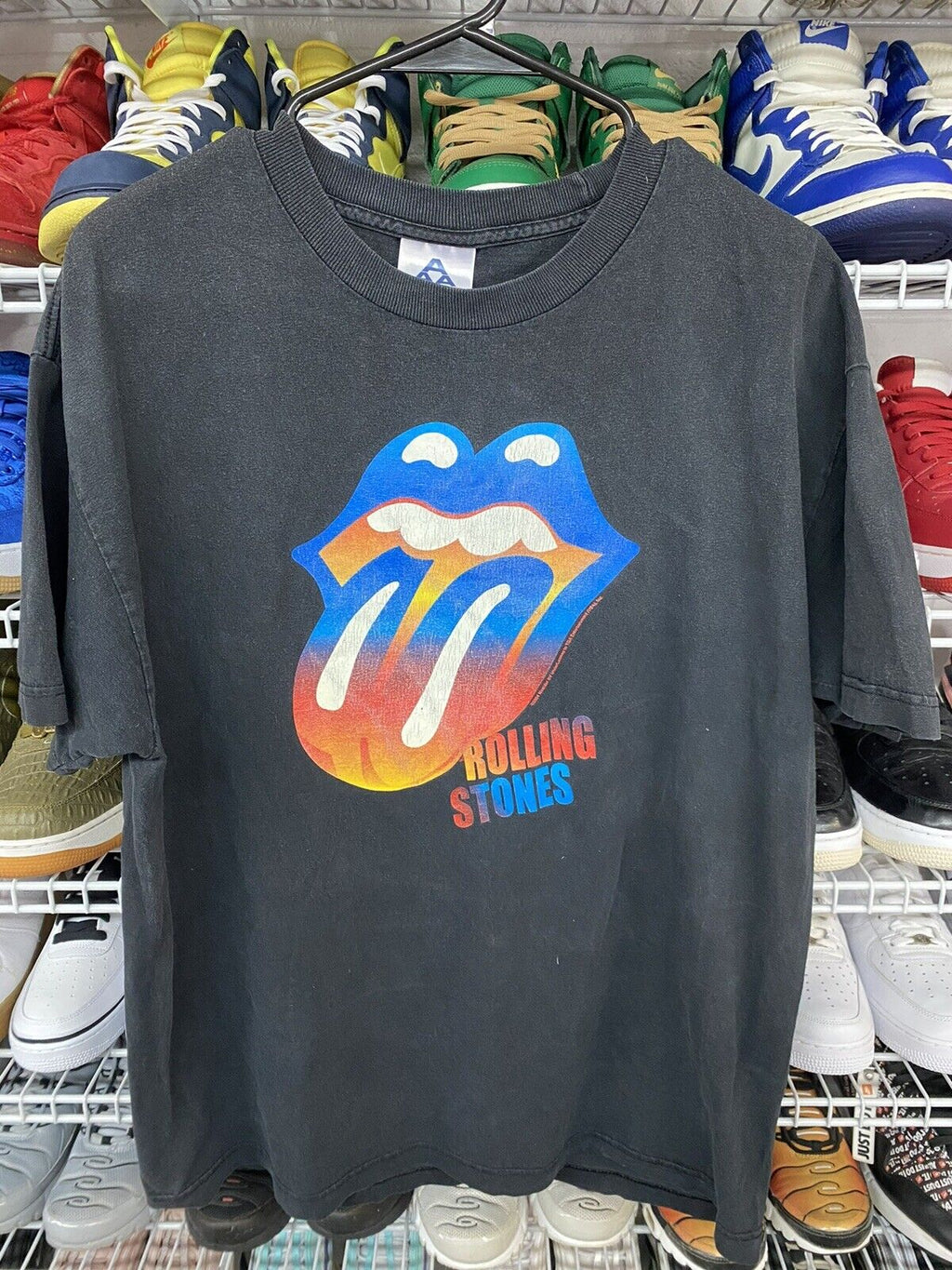 Rolling Stones Get your Licks Rt 66 Album Black Vintage T-shirt Size Large - Hype Stew Sneakers Detroit