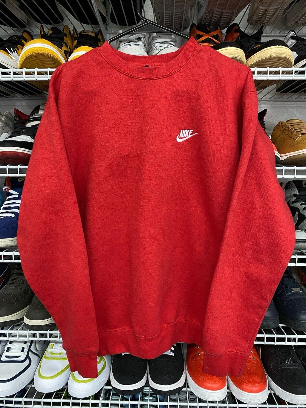 Nike Sportswear Club Fleece Crewneck Red Sweatshirt Men's Size S - Hype Stew Sneakers Detroit