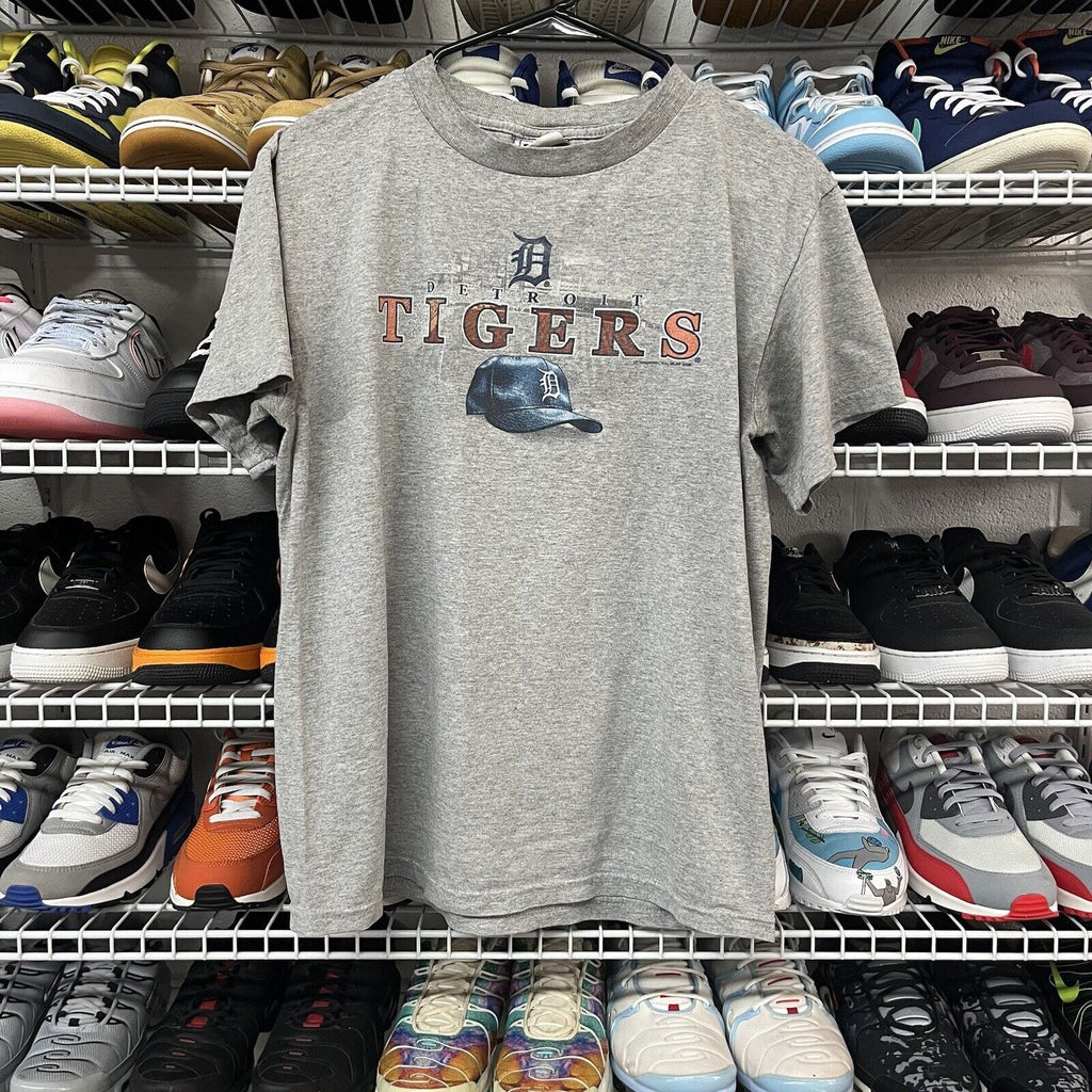 Vtg 2000s Boys Lee Detroit Tigers T-Shirt Sz XL Youth Baseball Cap Hat Graphic - Hype Stew Sneakers Detroit