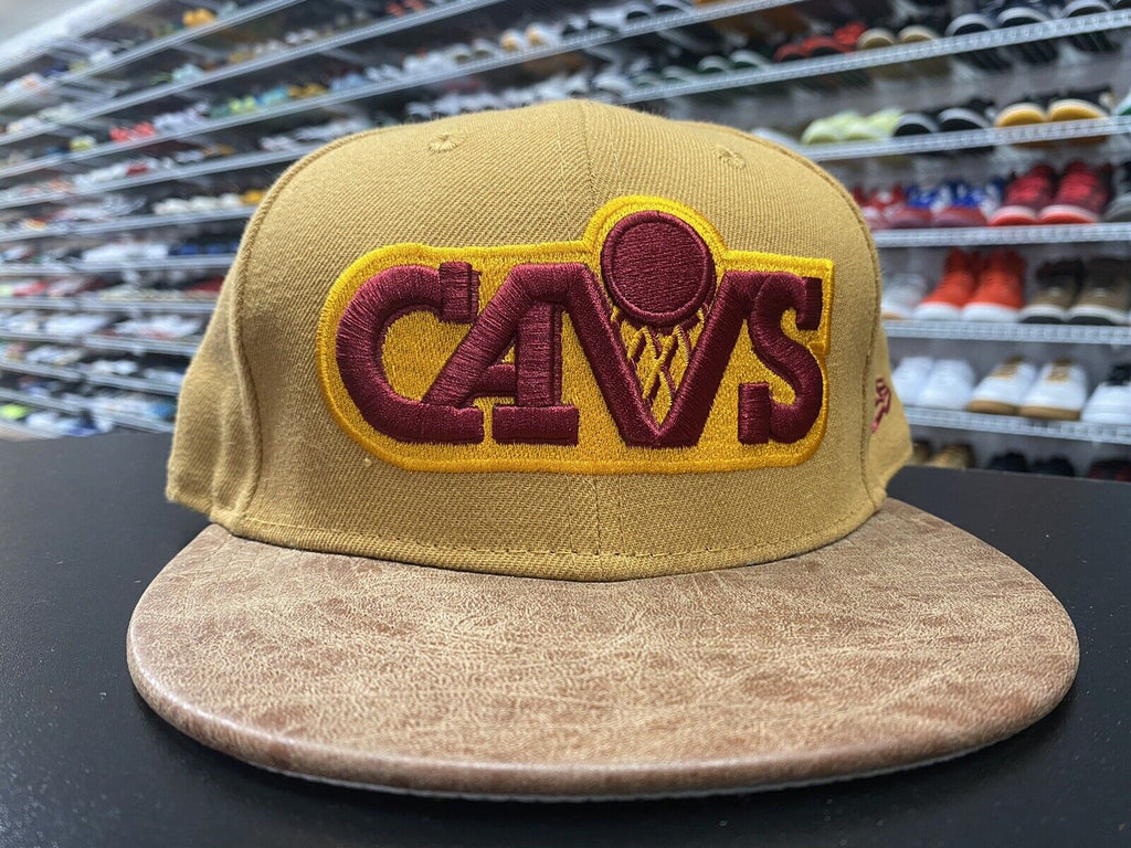 NBA Cleveland Cavaliers Cap Hat Snapback New Era 9Fifty Brown Leather - Hype Stew Sneakers Detroit