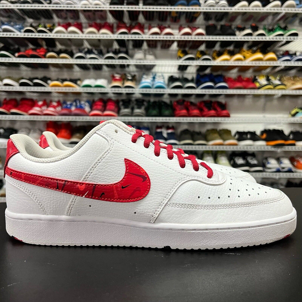 Nike Court Vision Lo Sneakers Men's Size 11 White/Red DM7588-100 Athletic Shoes - Hype Stew Sneakers Detroit