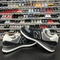 New Balance 574 Black White Suede Sneakers U574BS2 Mens Size 9