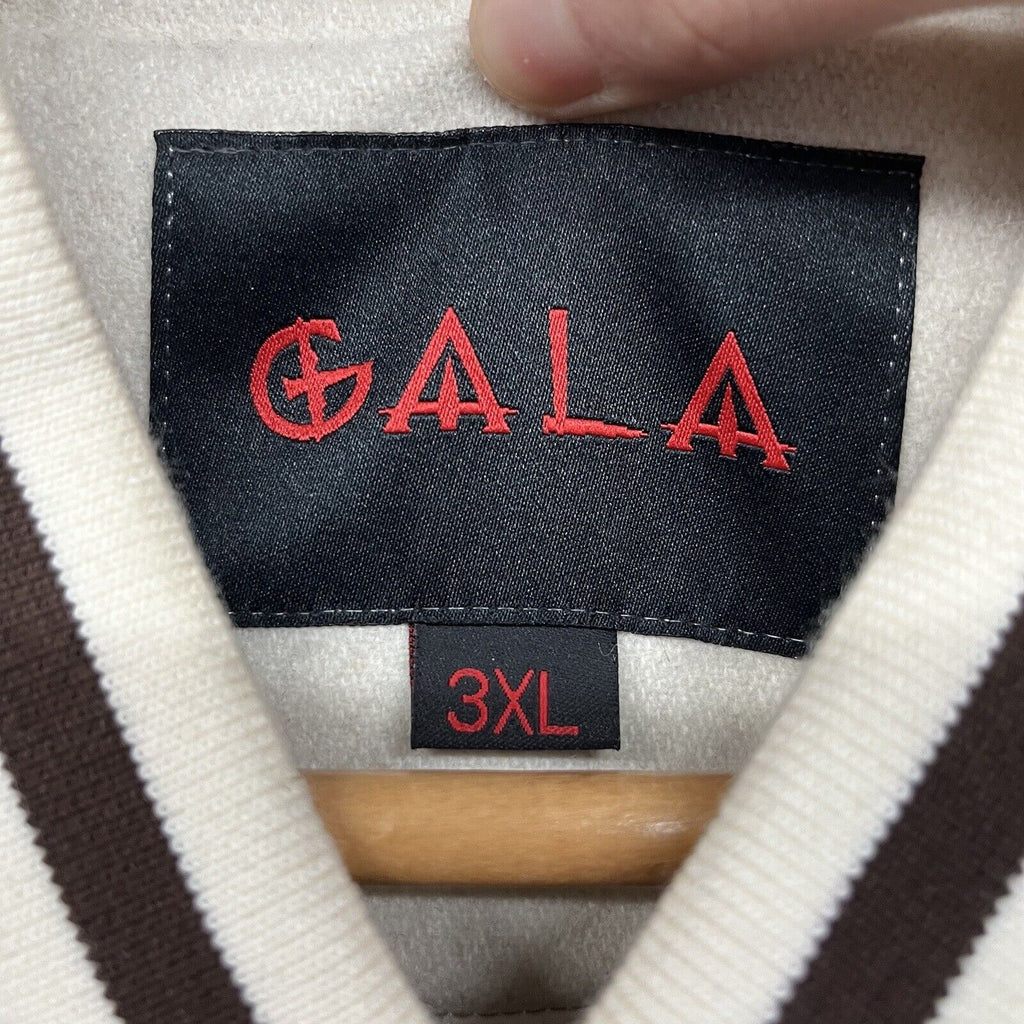 Gala Original Streetwear Letterman Jacket "Dynasty" Ivory Size 3XL - Hype Stew Sneakers Detroit