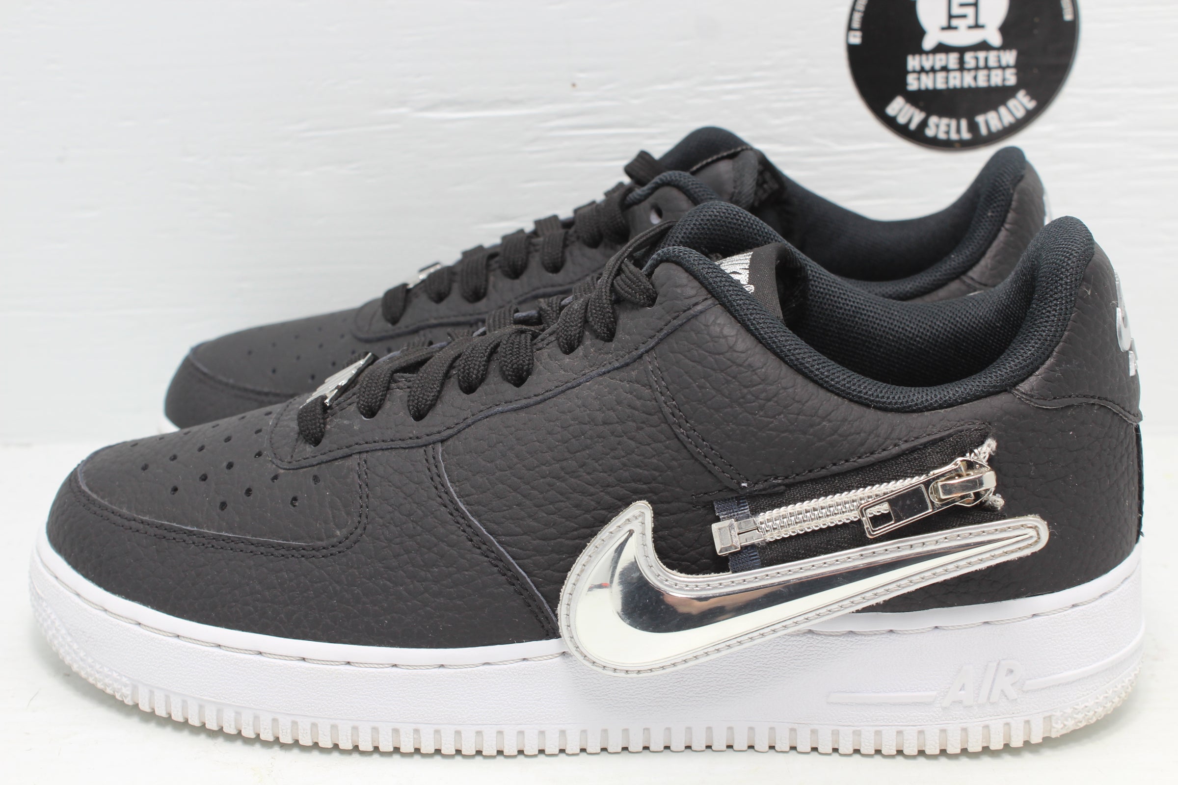 Nike Force 1 Low Zip Swoosh Black | Hype Sneakers
