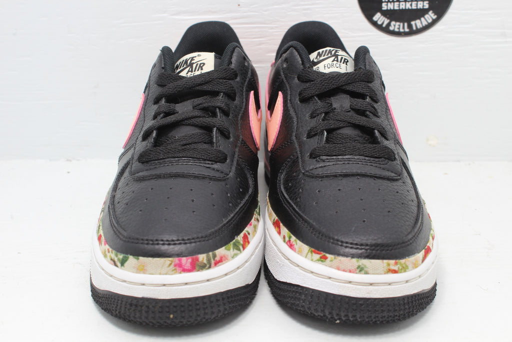 Nike Air Force 1 Low Vintage Floral Black Pink (GS) - Hype Stew Sneakers Detroit