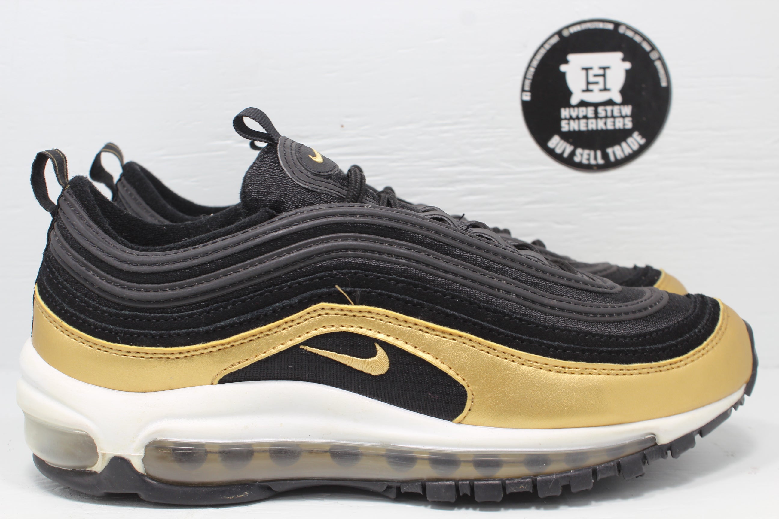 Nike Air Max 97 Black Metallic Gold (GS) Hype Stew Sneakers Detroit