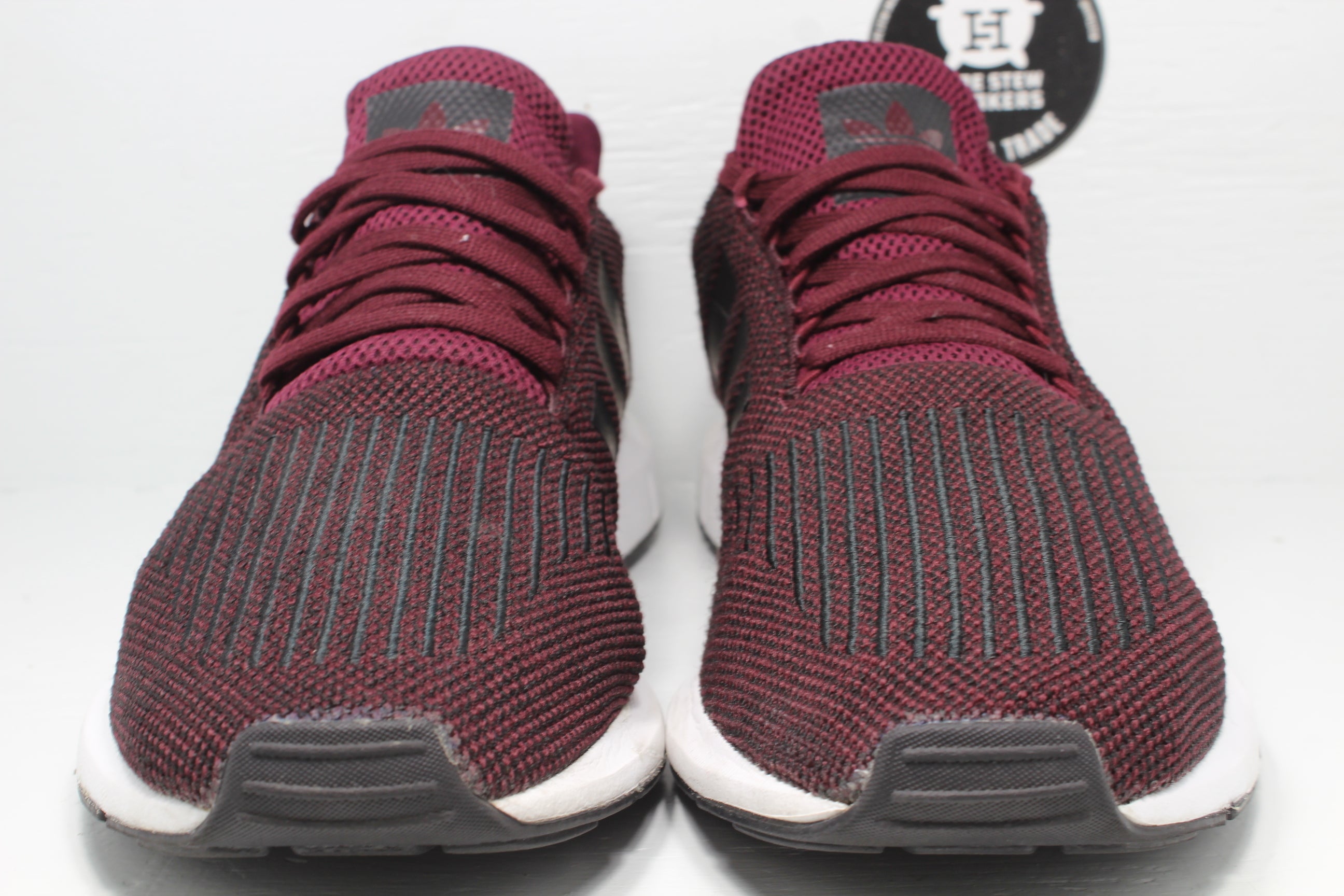 adidas burgundy swift run glitter trainers