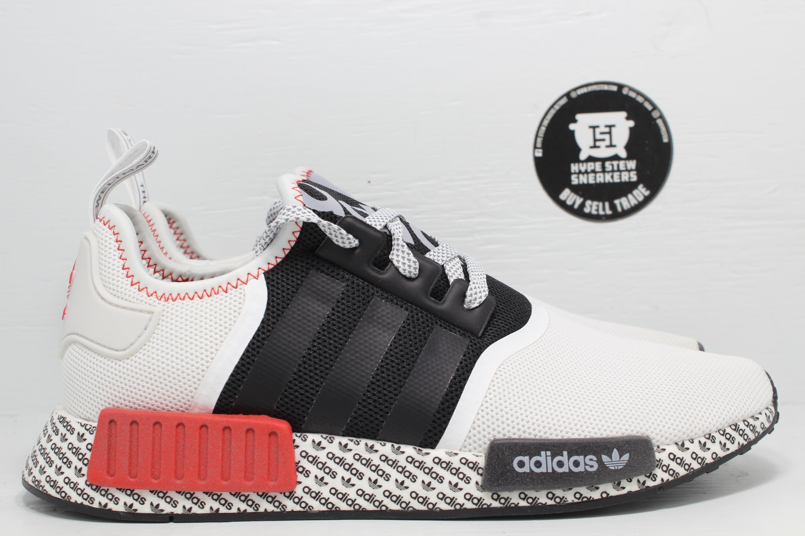 Adidas NMD R1 Boost Print White Black Red Adidas NMD R1 Boost Print White Black Red