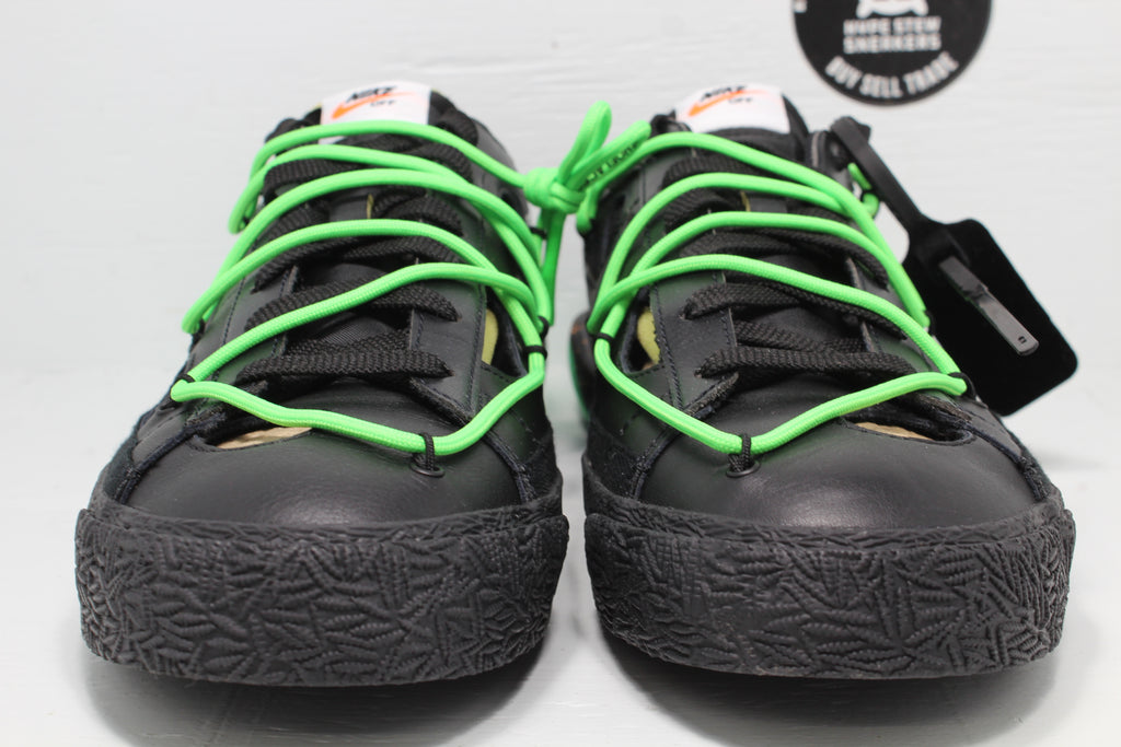Nike Blazer Low Off-White Black Electro Green - Hype Stew Sneakers Detroit