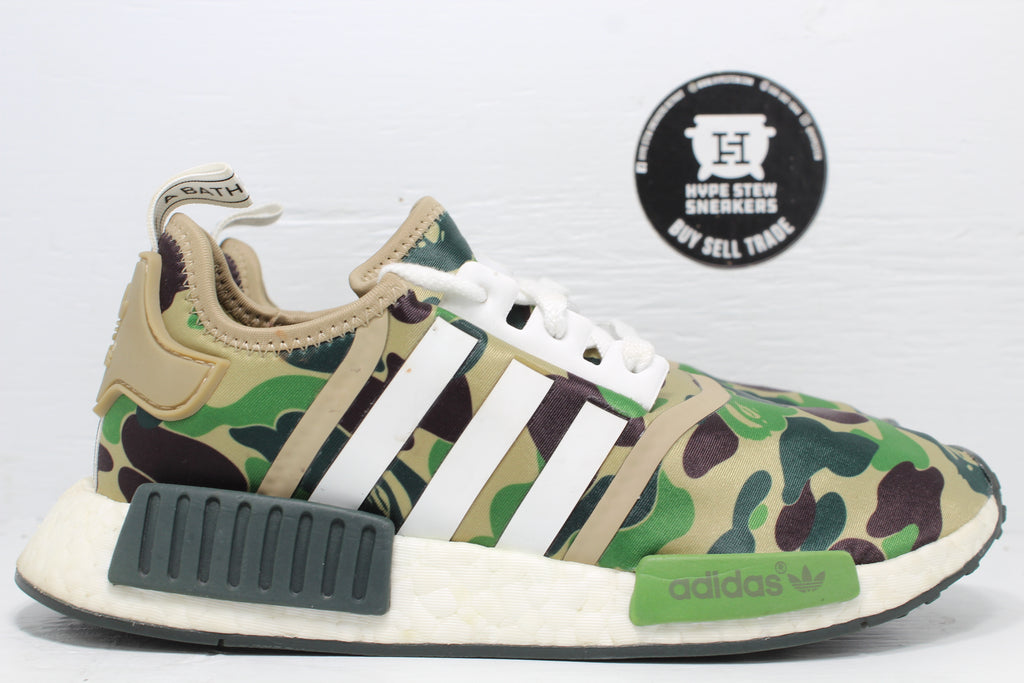adidas NMD R1 Bape Olive Camo - Hype Stew Sneakers Detroit
